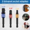 21Pcs 1/4 Inch Hex Shank Screwdriver Bit Holder Zinc Alloy Bit Holder Keychain with 1/4inch 3/8inch 1/2inch Drill Socket Adapter
