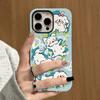 Sublimation Coated Glossy Phone Case Hard Plastic +TPU Soft TPU Shell White Dogs Patterned Full Protective Back Cover for iPhone Samsung