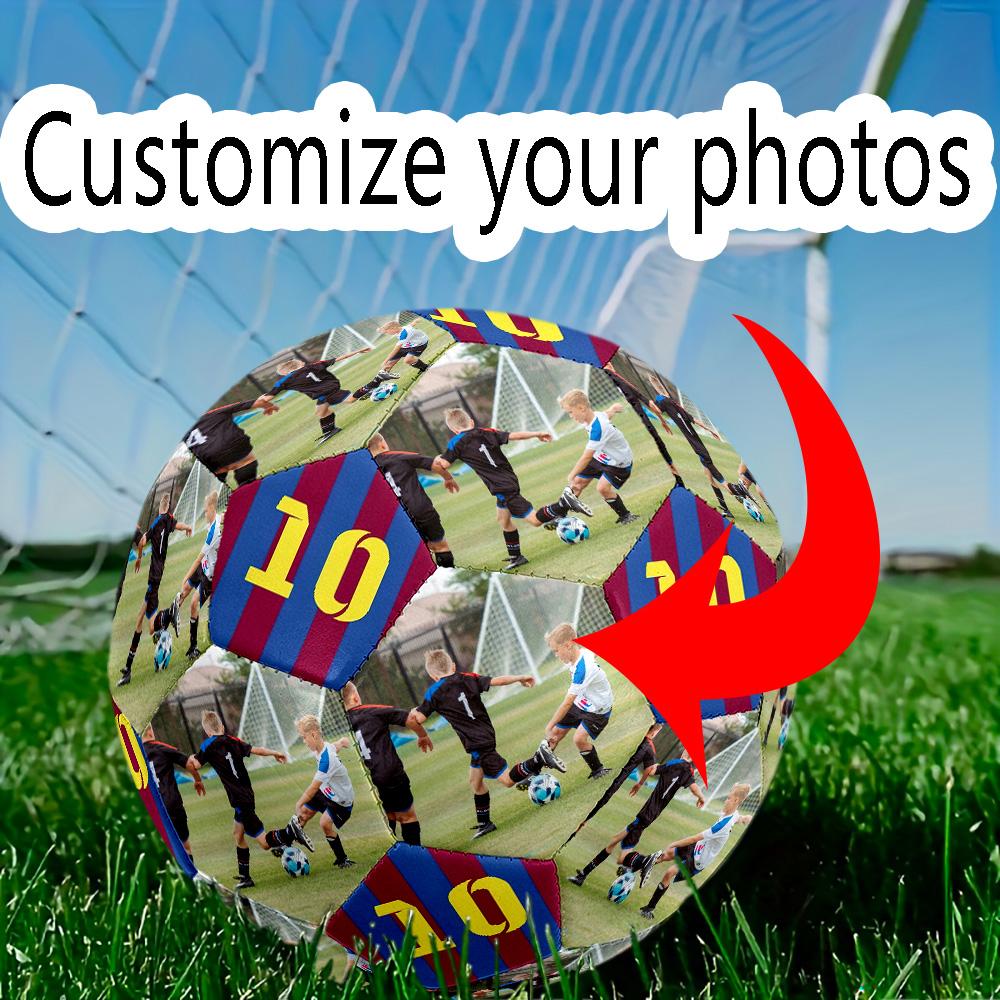 Soccer Match Progress Customize photos Size 5 Soccer Ball Machine Sewn Indoor/Outdoor Universal Football Personalized Printing soccer