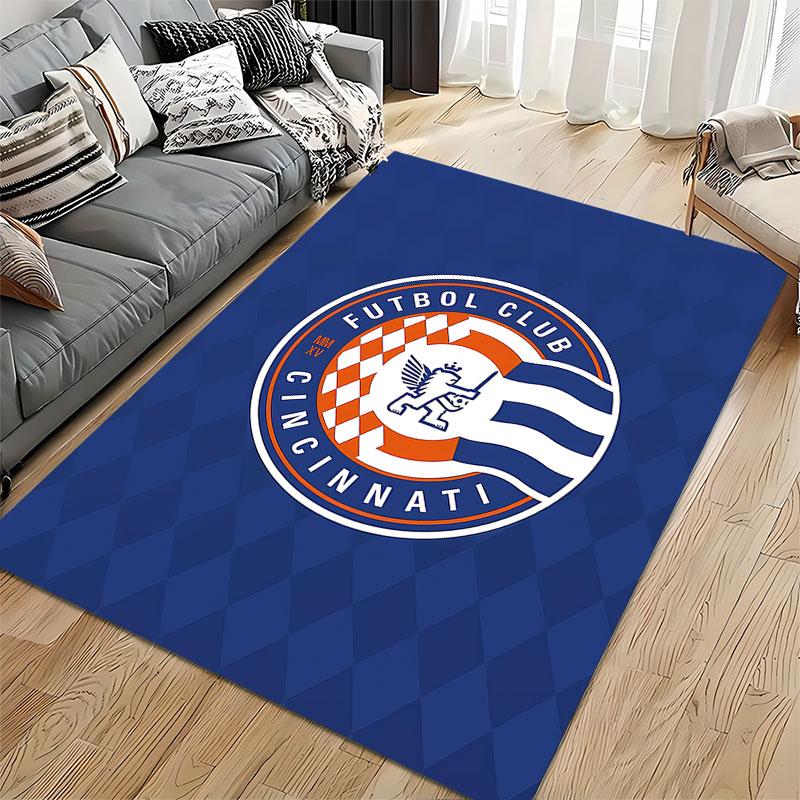 Futbol Club Cincinnati Logo Rug suitable as a non-slip mat for the living room or bedroom sofa