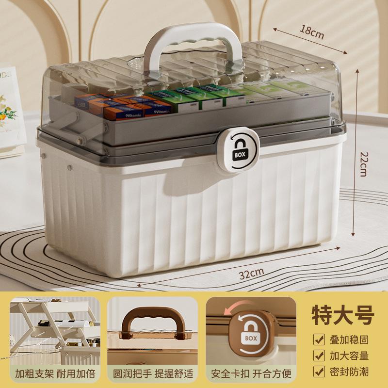 Portable Large Capacity Medicine Box Family Use Emergency First Aid Storage Organizer for Drugs And Medical Supplies