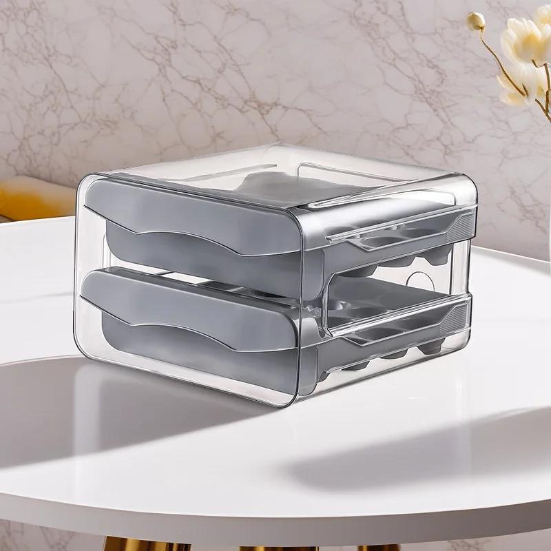 Refrigerator, Egg Storage, Storage Box, Drawer Type Fresh-keeping Box, Kitchen Box, Household Superimposed Egg Tray Double Layer