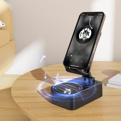 Bluetooth reproduktor s držákem na telefon 5 v 1 Držák na mobilní telefon 360° Základna stojánku Powerbanka 5000 mAh