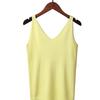 Women's Summer Halter Sexy V-neck Slim Bright Silk Knit Vest Wearing Sleeveless T-shirt Base Top Trend