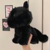 Cartoon Black Cat Plush Toy Simulation Plushie Cat Doll Lifelike Soft Stuffed Animals Doll Kawai Birthday Gift
