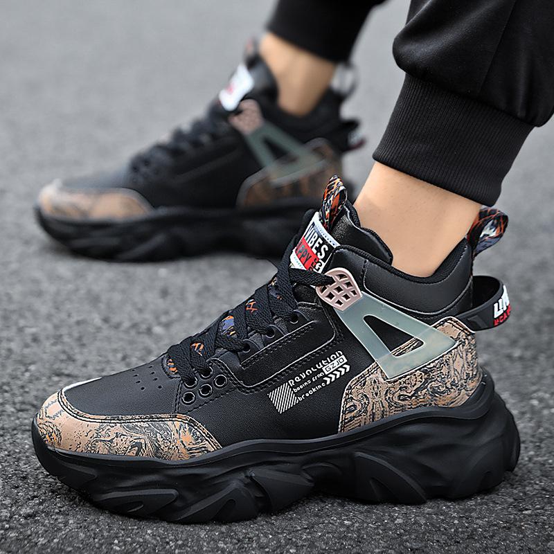 Men's Shoes Winter New High-top Platform Dad Shoes Men's Casual Sports Shoes Teenager Sports Shoes