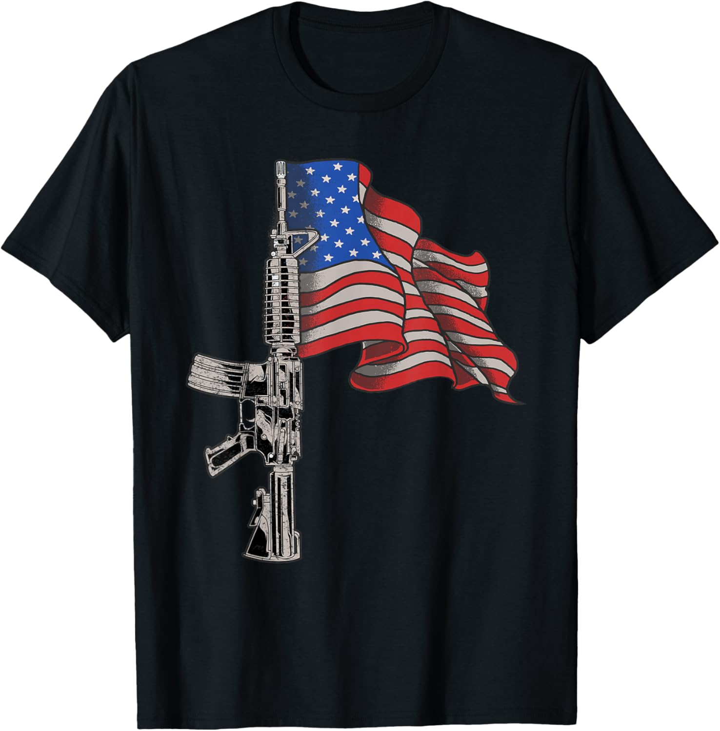 

AR-15 Assault Rifle USA Flag Gun T-Shirt 100% Cotton O-Neck Short Sleeve Summer Casual Mens T-shirt Streetwear - Men s Summer... S разноцветный
