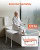 Tub Transfer Bench for Bathtub, 180 Kg Capacity Heavy Duty Shower Chair with Arm, Backrest and Curtain Slot, Height Adjustable Shower Bench Bath Seat