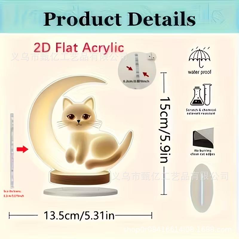 

Cute Flat Acrylic Moon And Figurine One Size