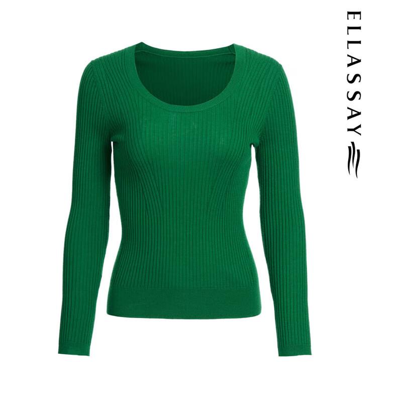 ELLASSAY Women's U-Neck Knit Sweater