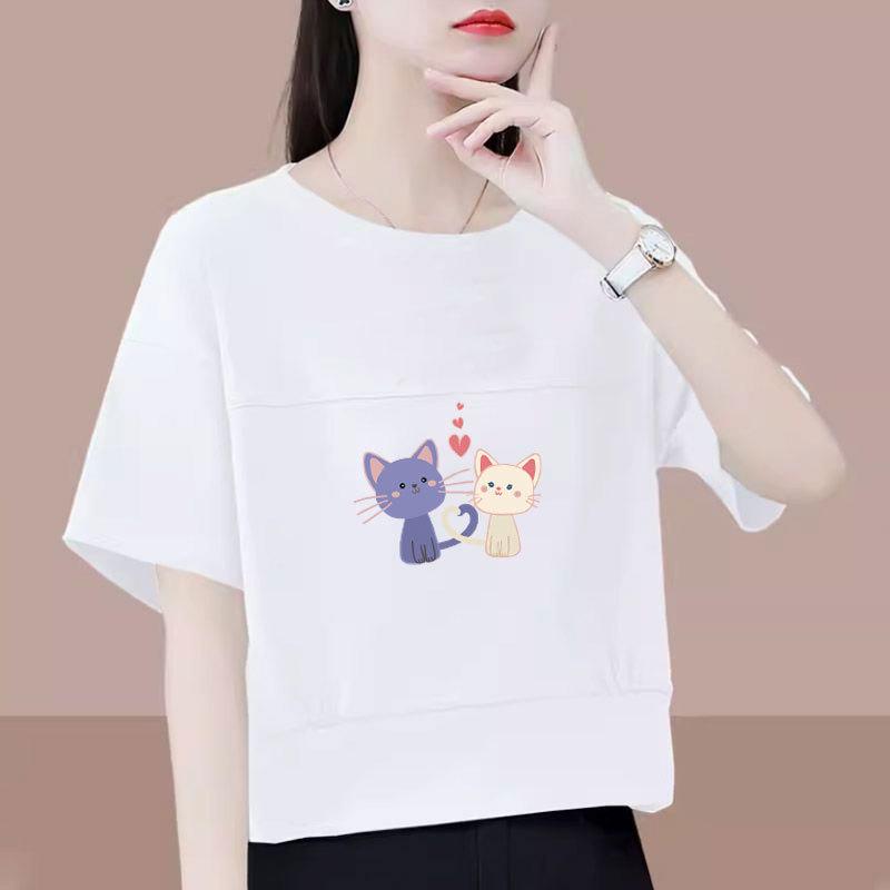 

Women s Petite Cotton Short-Sleeve Letter Print T-Shirt – Popular, Loose, Slimming, Ideal Summer Layer M [up to 100 jin]