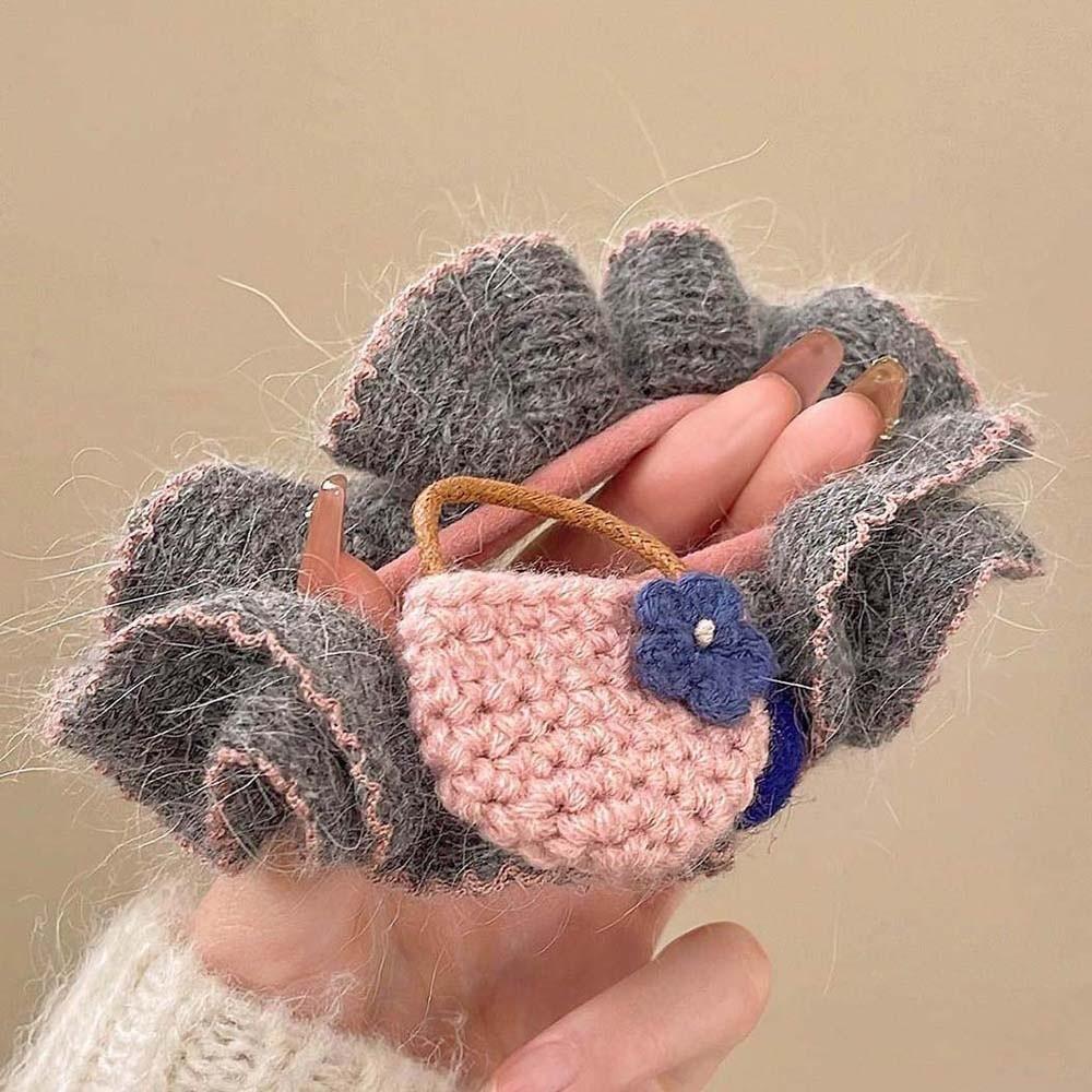 Large Intestine Circle Knitted Hair Ring Embroidered Horse Scrunchie Hair Band