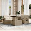 VidaXL Garden Lounge Set with Cushions 6 Pcs Beige Braided Resin 3267888