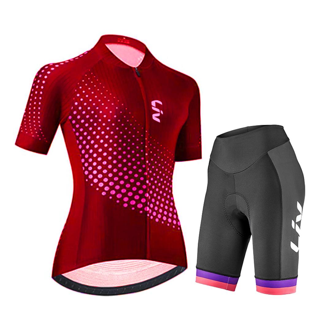 2026 Summer Breathable Cycling Suit Set Women Shortsleeved Bicycle Jersey Quick Drying UV Resistant Outdoor Cycling Bib Road Cycling Racing Suit