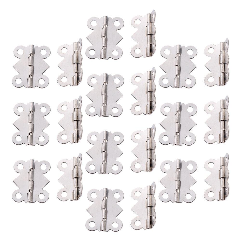 

10Pcs Vintage Cabinet Butterfly Hinge Decorative Antique Jewellery Box Hinge with screw Silver Butterfly Door Hinge Furniture