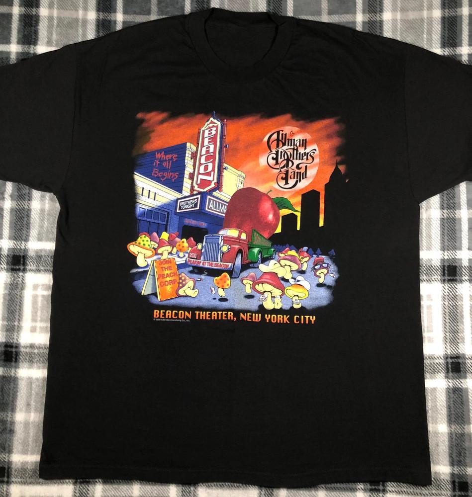 VTG Allman Brothers Band Beacon Theatre T Shirt S-5XL Cotton Black C285 Unisex T-Shirt S