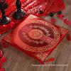 Red Chinese Style Festive Kneeling Cushion - Square Seat for Bay Window and Wedding Decor, with Free Shipping