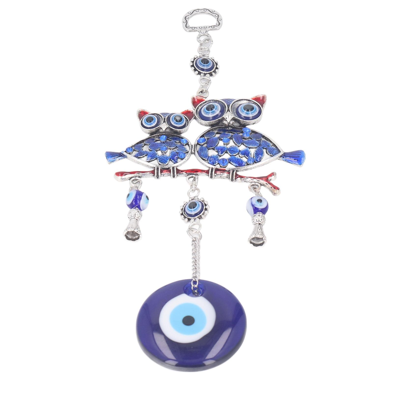 

Blue Eye Owl Hanging Decor Decorative Blue Eye Wall Hanging Lifelike Exquisite Owl Hanging Pendant for Home Car Office