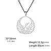LIKGREAT Hollow Phoenix Pendant Necklace Stainless Steel Charm Geometric Animal Bird Chain Choker Jewelry Fashion Creative Gifts