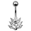 Stainless Steel Peacock Zircon  Belly Button Ring Navel Piercing Jewelry