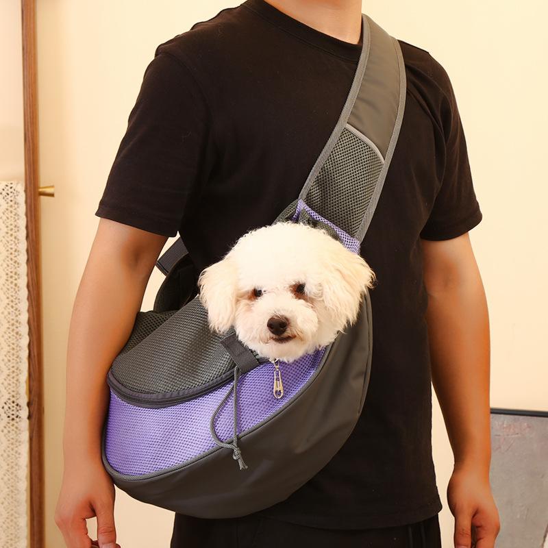 Pet Crossbody Bag 1PC Cat Dog Breathable Folding Portable Trolley Chest Bag Shoulder Tote Shoulder Outing Bag Pet Supplies