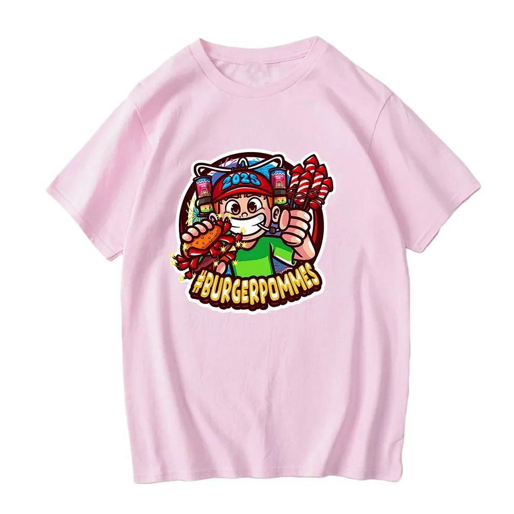 Burgerpommes 2 LukasBurger Trička Kreslený Grafický Potisk Tričko Marvin Vlogt ICrimax Tričko Bavlna Pánská Dámská Trička Unisex