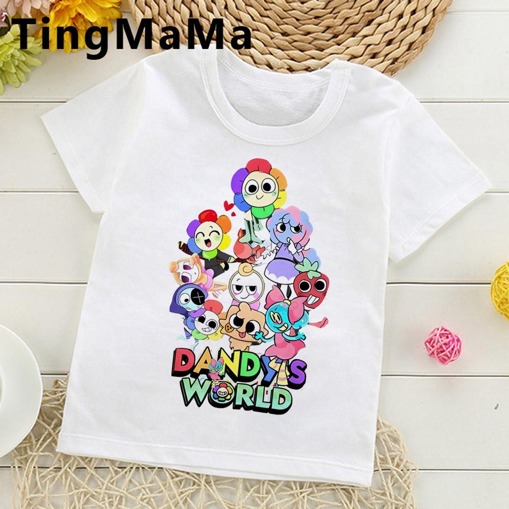 Dandys World T Shirt Kids Father Mother Fashion Casual Cartoon T-Shirts Men Teen Boys Loose O-Neck Short Sleeve Summer Clothes