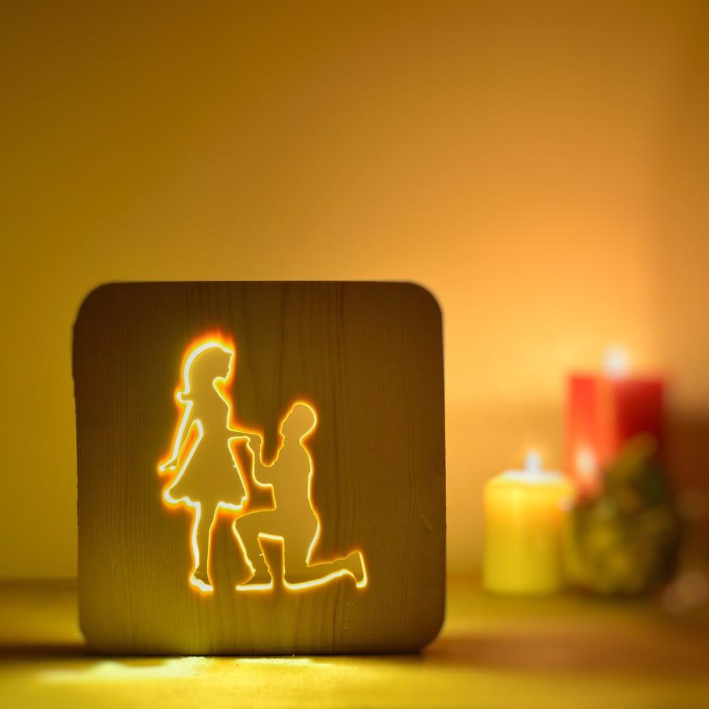 

Starmood 3D 3D Wood Valentine Special Led Table Top Night