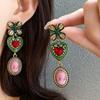 Flower and Heart Vintage Metal Necklace Court-style Bracelet Earrings Jewelry  Jewelry Accessories