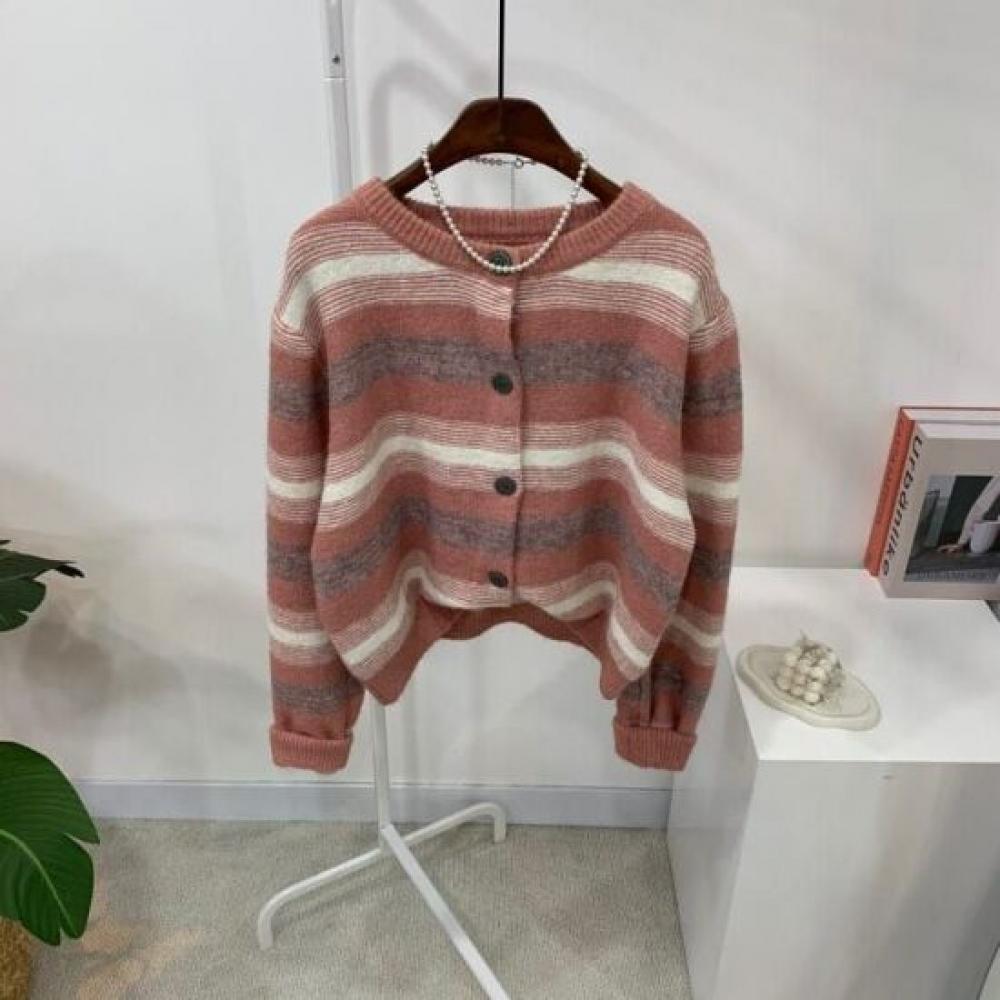 C S In The Room Tao Wool Stripe Long Sleeve Knit Cardigan 3ColorS