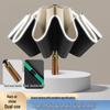 Fully Automatic Vinyl Reverse Umbrella with Solid Wood Handle, Reflective Edge, and Sun Protection