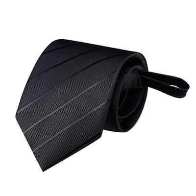 Gravata com Zíper para Casamento Formal Noivo Poliéster Fácil de Puxar Sem Nó Acessórios de Roupa Masculina Preto
