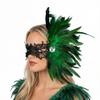 Feather Side Headpiece with Lace Eye Mask for Carnival Parade Masquerade Ball Mardi Gras Party Samba Dance Costume Outfit