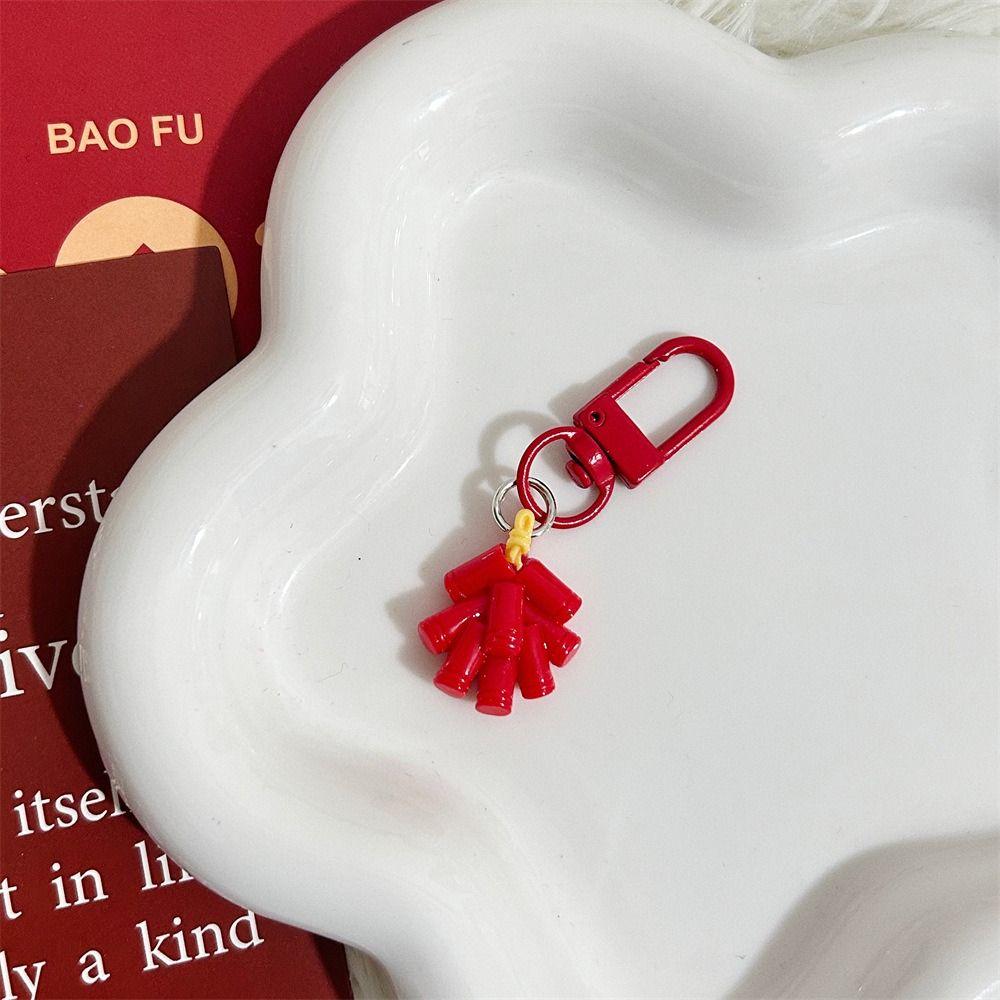 Firecracker Chinese Knot Pendant Lucky Bag Red Lantern Keyring  Birthday Gift