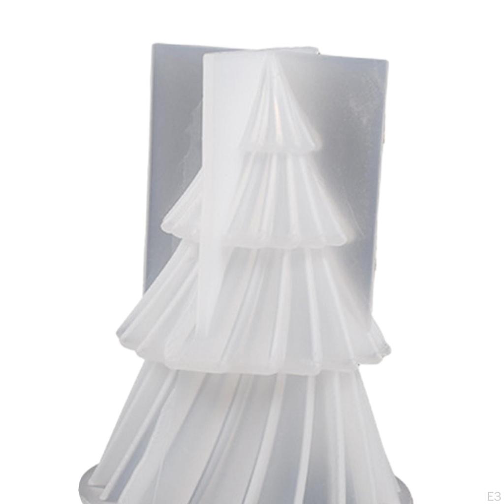 DIY Christmas Tree Silicone Model Candle Making Flexible Xmas Resin Casting for Sculpture