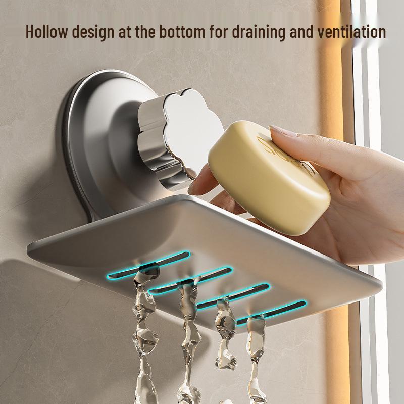 Wall-Mounted Punch-Free Soap Draining Holder for Bathroom and Toilet