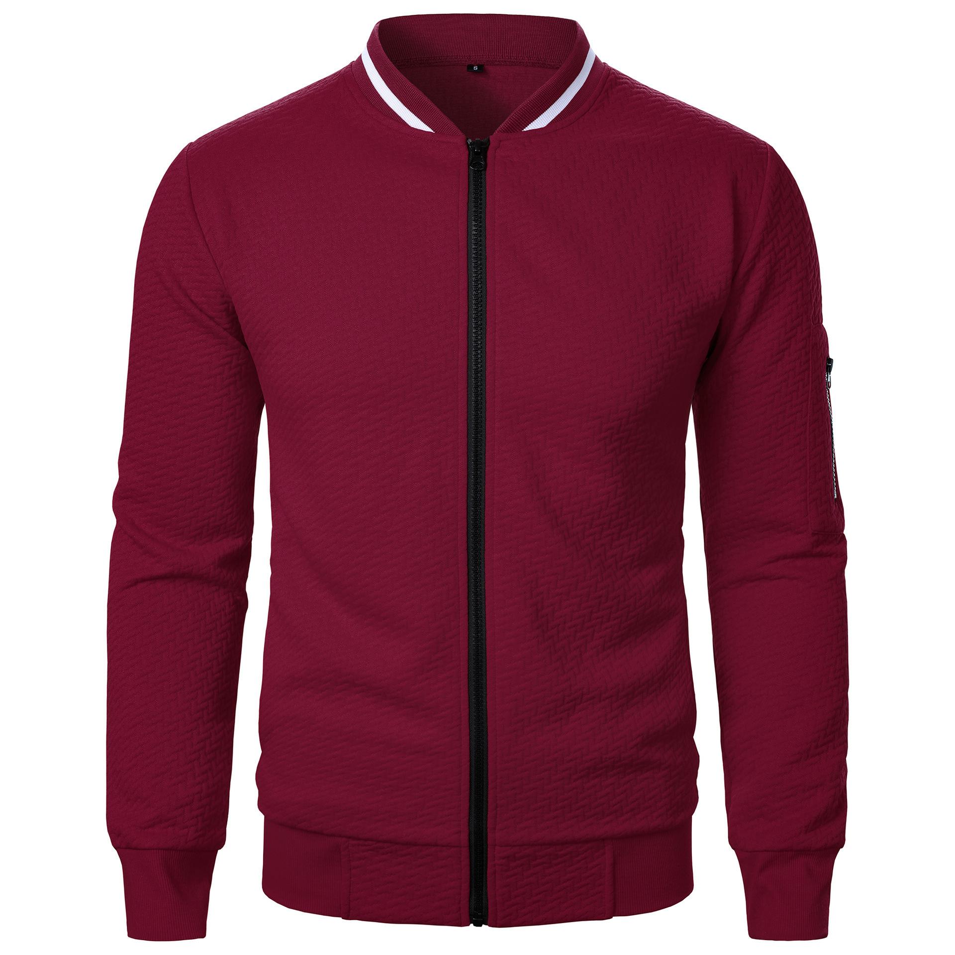 

Мужская повседневная куртка с воротником-стойкой, свободное пальто, мужские легкие спортивные толстовки Yasheng 2XL вино красного