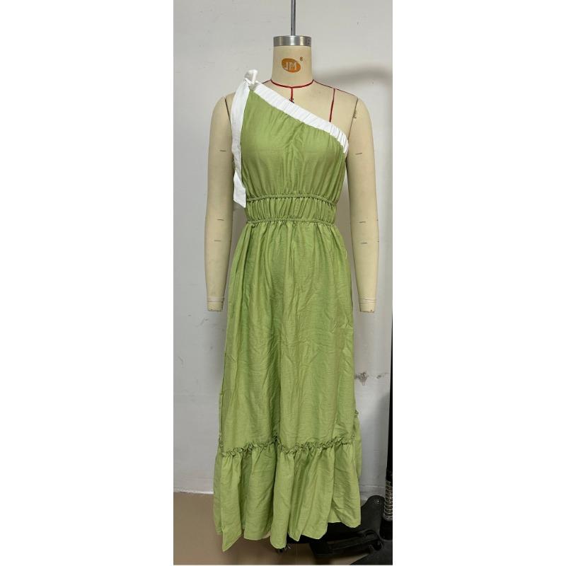 Women's Summer Fashion Casual Lace-up Solid Color Dress