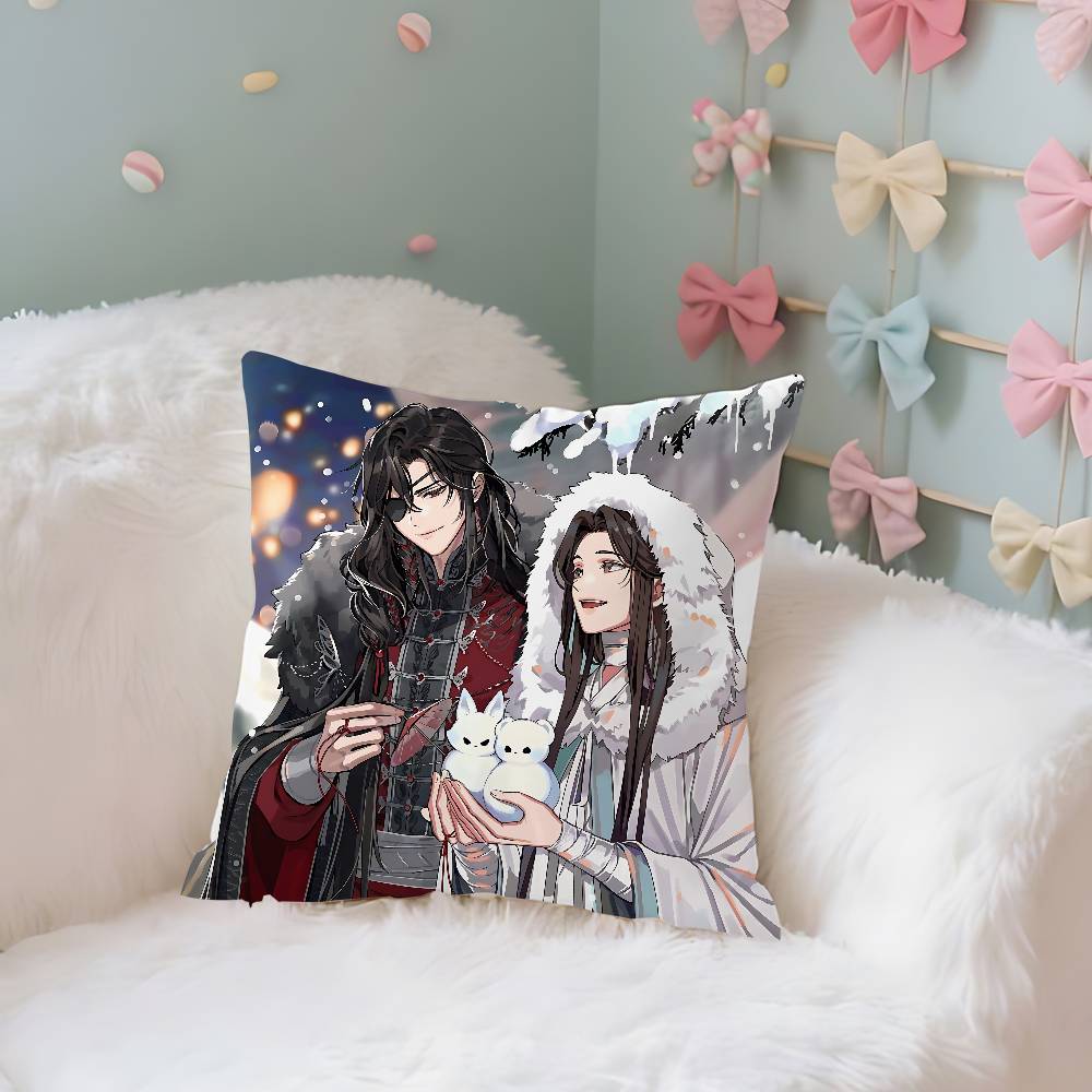 

Heaven Officials Blessing Pillow Case Throw Pillow Cover Nordic Vintage Style Cushion Covers Home Living Room Sofa Couch Seat 40x40 cm