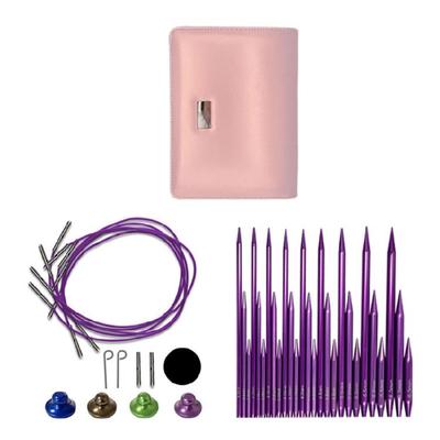 3.0mm-6.0mm Interchangeable Circular Knitting Needle Set with Case and Accessories Circular Knitting Pins for Woman