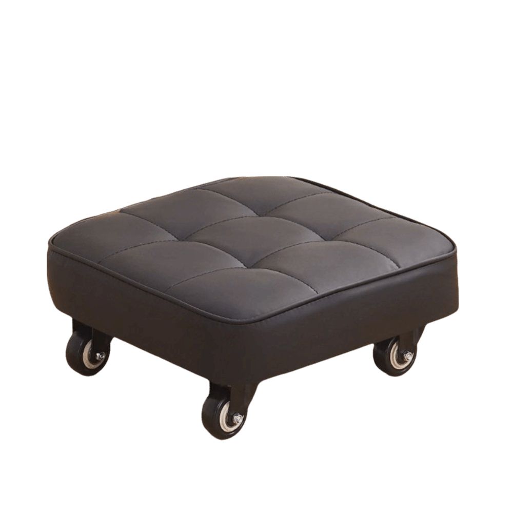 Square Shape Rolling Stool Upholstered Wheeled Short Bench Kids Play Foot Stool  Entryway Lazy Rest
