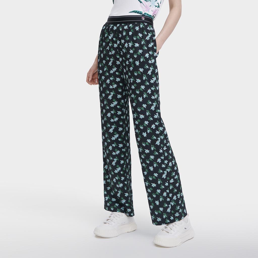 FILA All Over Print Woven Straight Leg Casual Pants Women bottoms F11W328801AZA