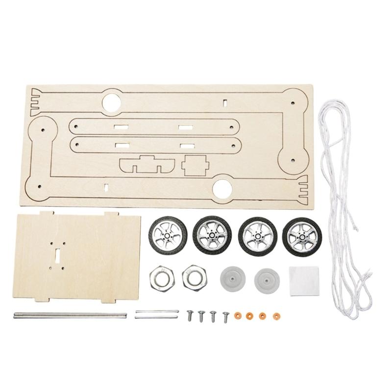 Hands on Assembly Wooden Gravitational Potential Powered Car Physics Experiment Set With Instructions For Homeschooling