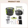 Camping Cookware Kit Cooking Set Ergonomic Pot Frying Pan Kettle for Barbecue Fishing
