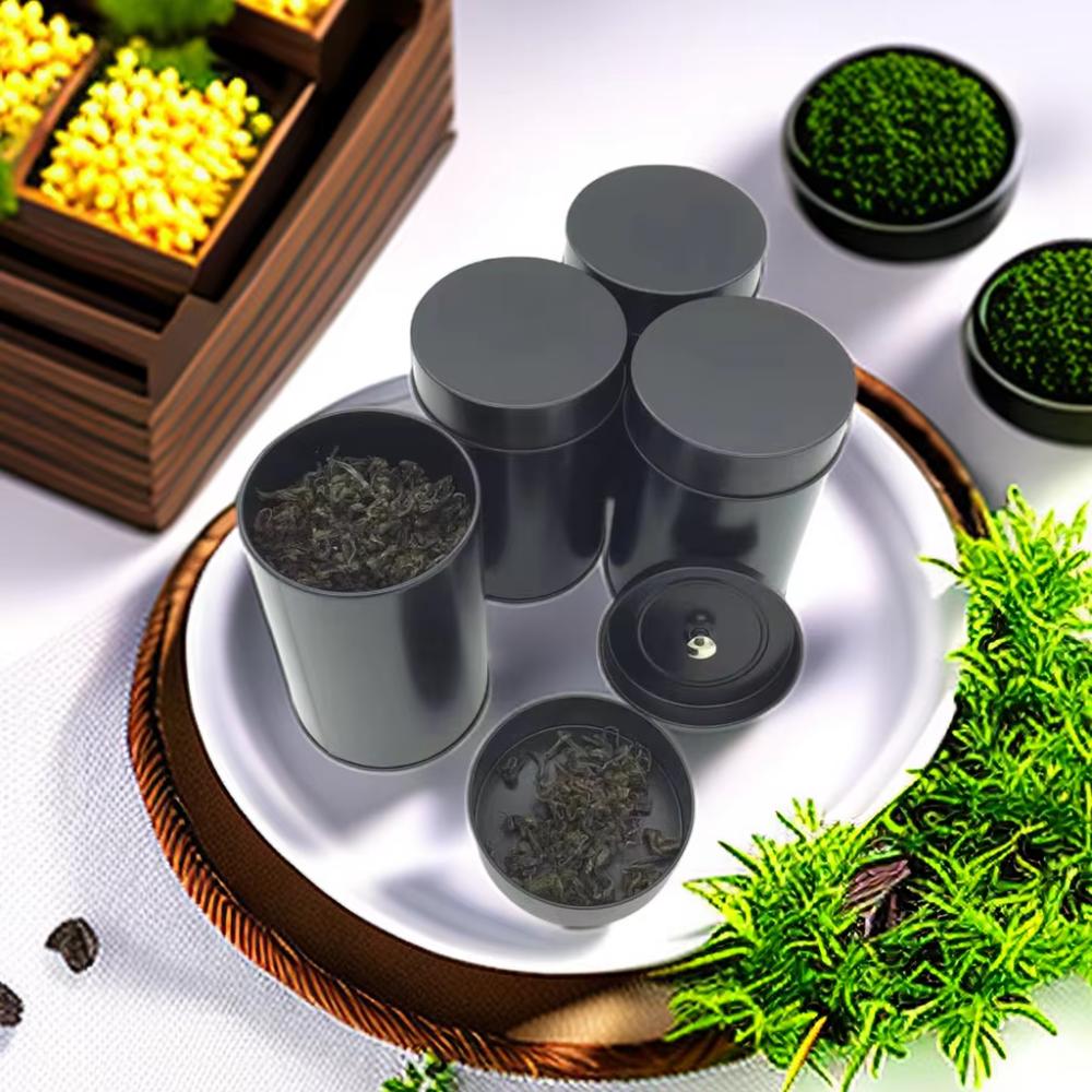 Feuchtigkeitsbeständige Blech Teedose Doppelverschlussdeckel Teedose Einfache Teelagerbox Süßigkeiten