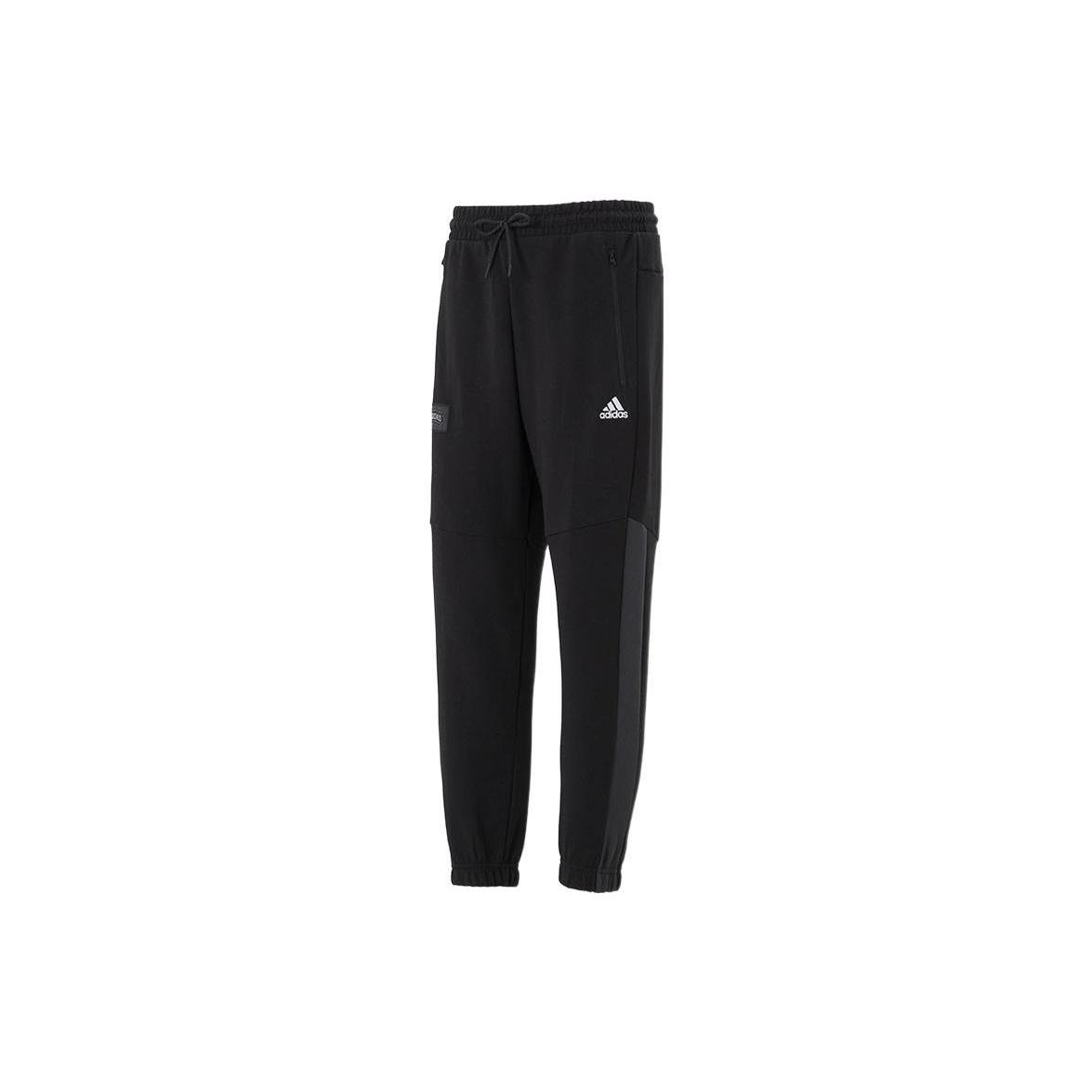 Men s adidas Casual Logo Solid Color Lacing Sports Pants/Trousers/Joggers Black HE7462 M