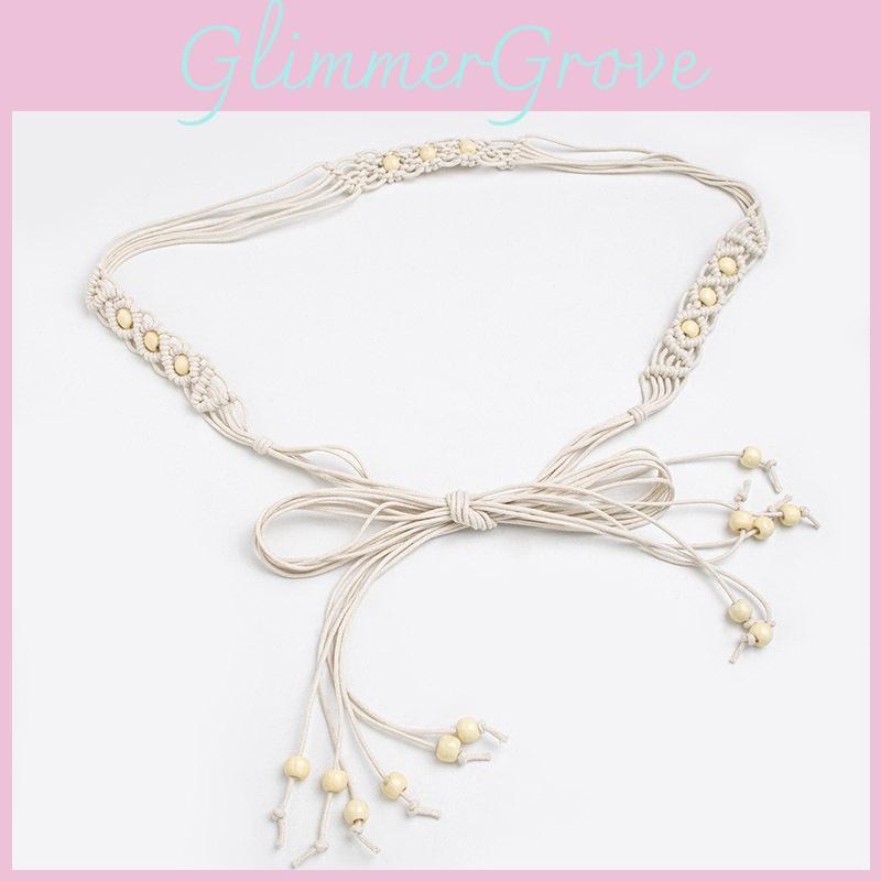 Bohemian Waist Rope Belt Handmade Cotton And Linen Material With Tie Closure For Relaxed Summer Looks