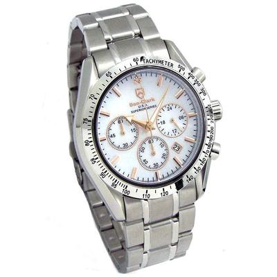 Dan Clark Herre Kronografur med Tachymeter, Japansk Urværk, Safirglas, 10 ATM Vandtæthed, Hudvenligt Rustfrit Stål, og