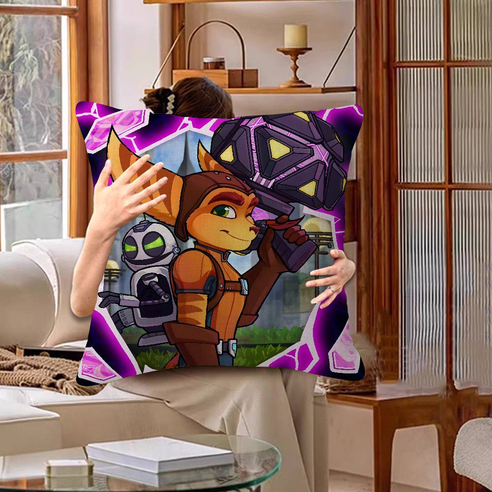 Cartoon R-Ratchet N C-Clank Maple Design Cushion Cover Happy Autumn Harvest Decor Holiday Decorati Pillow Cover