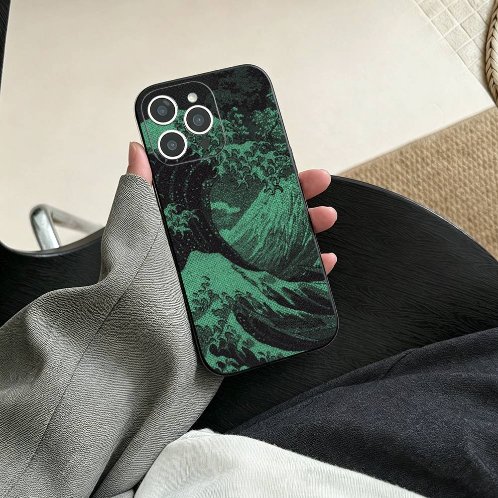 G-Great Wave Off Kanagawa Phone Case For iPhone 17, 16,15,14,13,12,11 Plus,Pro Max, Others Soft Black Cover